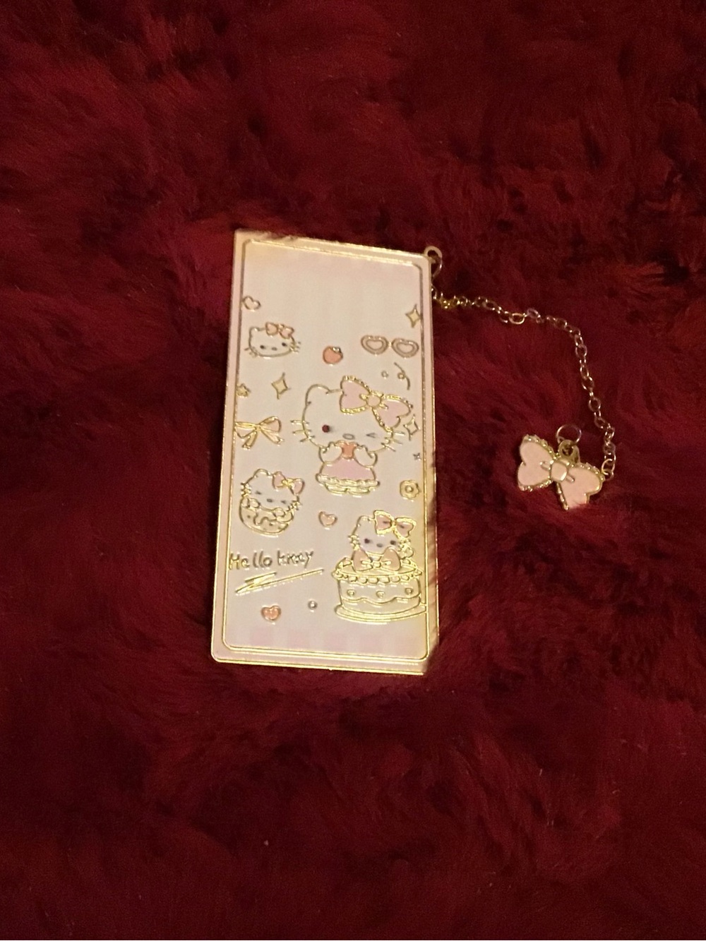 Hello Kitty Pink and Gold Phone Case with Bow Charm